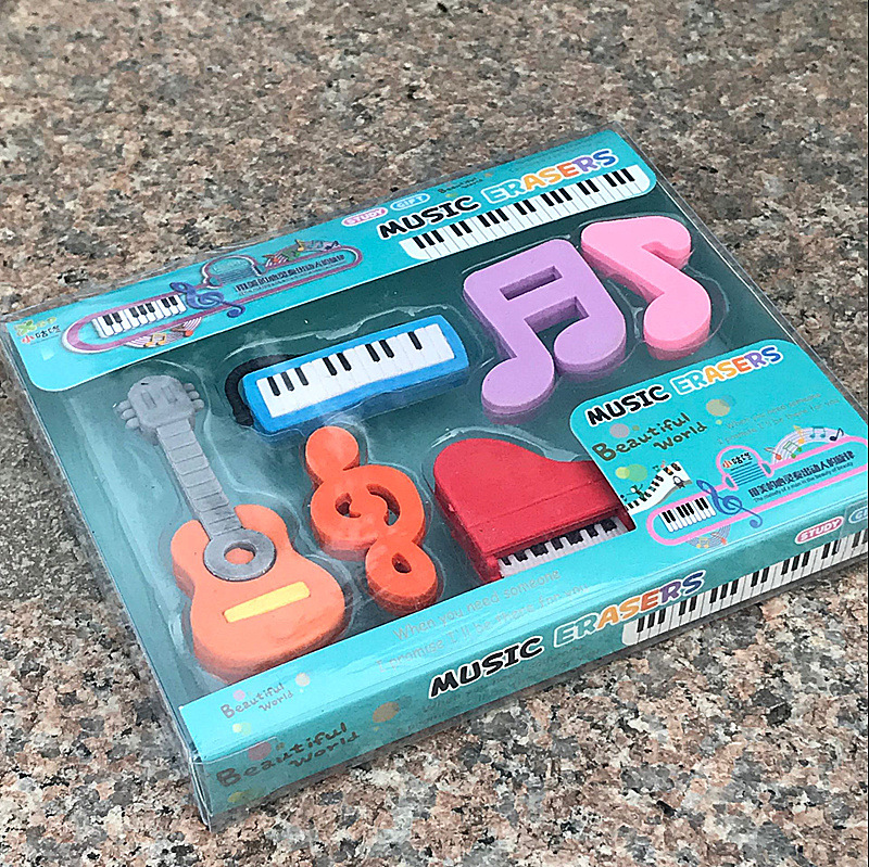 Spot Creative Music Rubber Piano Xiaoyui Color Eraser Children Gift Rubber Gift Set Combination