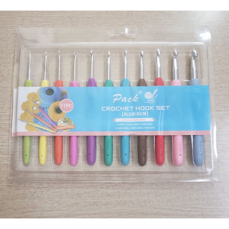 bộ kim móc cán dẻo 11 cây
