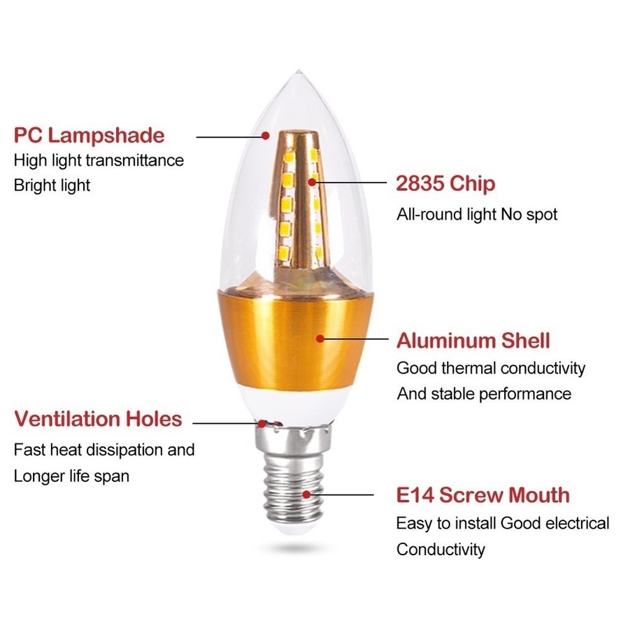 Bóng Đèn LED E14 E27 5W 7W 9W 12W AC 220V Ánh Sáng Trắng Ấm Đa Năng Tiện Dụng