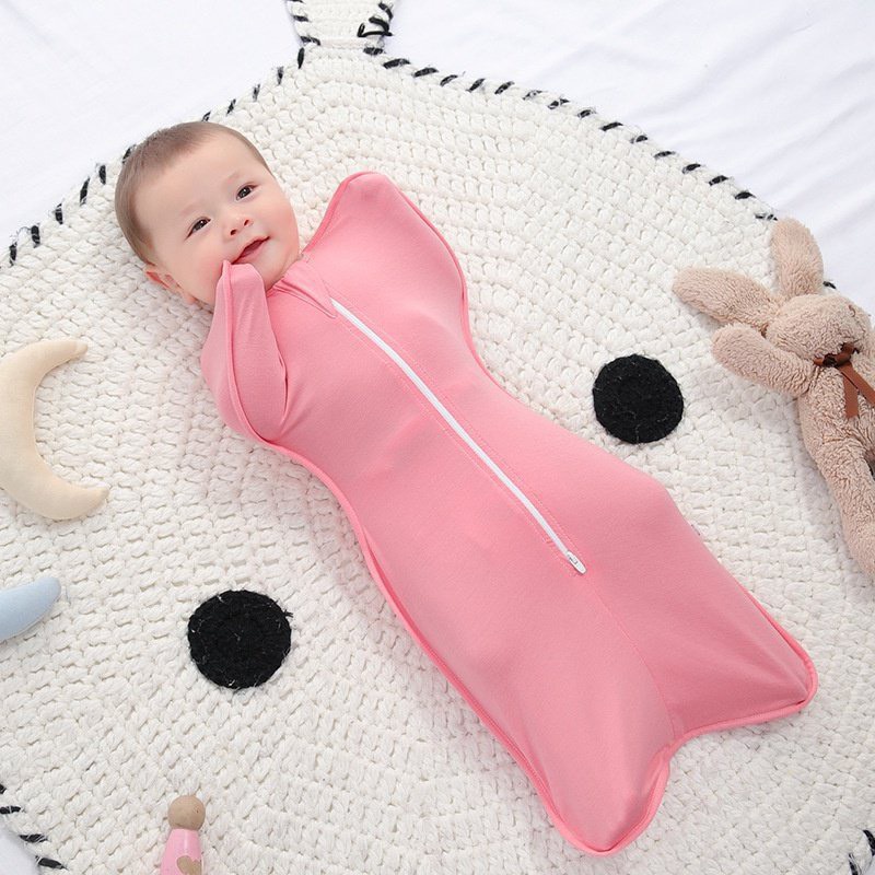 Nhộng chũn quấn ngủ cho bé chất liệu cotton Hàn co dãn + Tặng đồ chơi thú