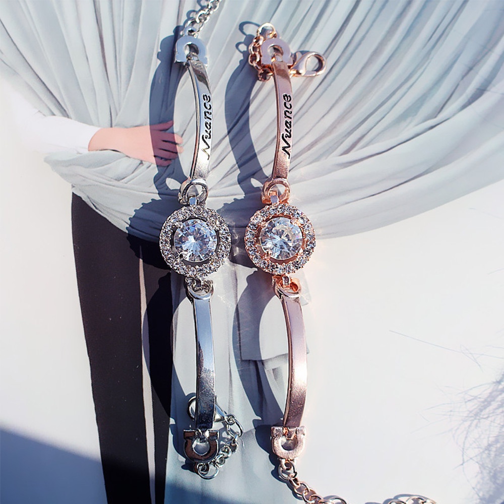 Vòng Đeo Tay Đính Đá Zircon Có Thể Điều Chỉnh Thời Trang Dành Cho Nữ