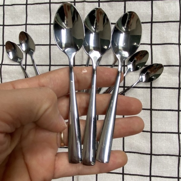 [P008] Bộ 10c Thìa Cafe Ngắn Inox 304 Trơn Dùng Trong Quán Cafe, Nhà Hàng, Gia Đình KT: 13x2.5cm (ảnh thật)