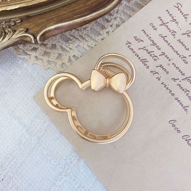 Kẹp Tóc Kim Loại Hình Chuột Mickey / Bông Hoa Thời Trang Cho Nữ