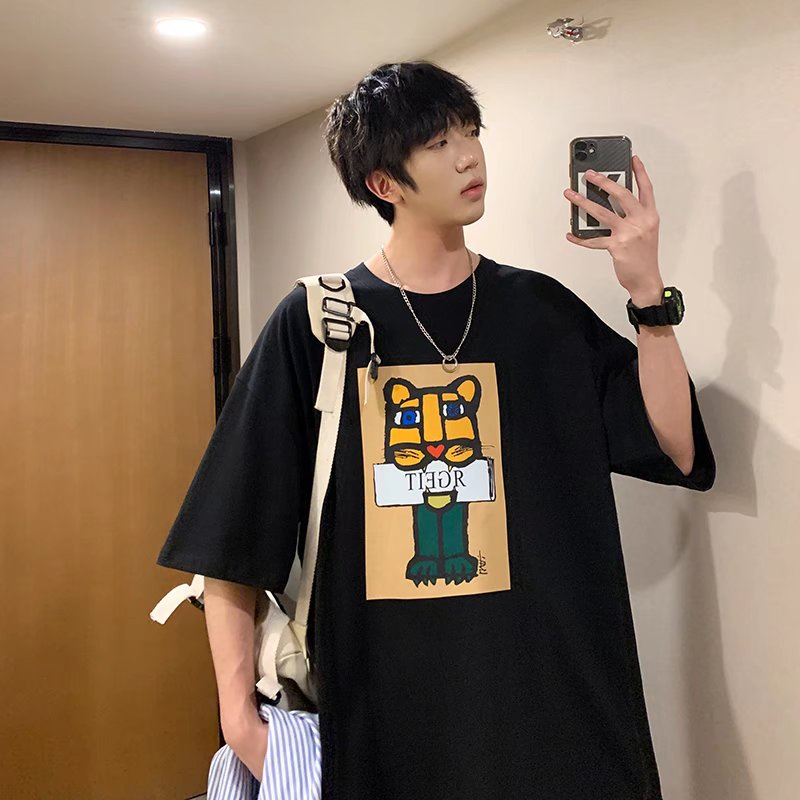 Áo Thun Tay Ngắn Dáng Rộng In Chữ Cỡ Lớn Thoải Mái Thời Trang Mùa Hè Cho Nam M-8XL