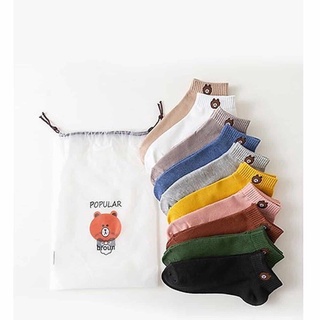 [Set 10 đôi]Tất - Vớ Nữ Hình Gấu Brown