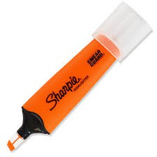 Bút dạ quang đầu trong suốt  Sharpie Clear View Highlighter -  Màu cam (Orange)