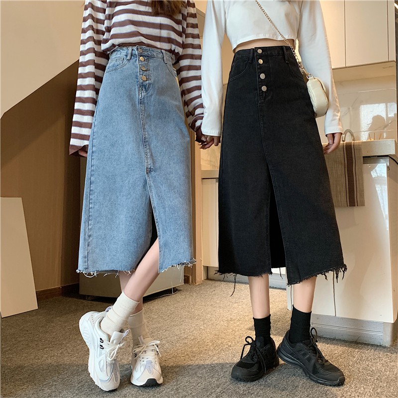 [SẴN] Chân váy jean dài Ulzzang Quảng Châu VJD19 | BigBuy360 - bigbuy360.vn