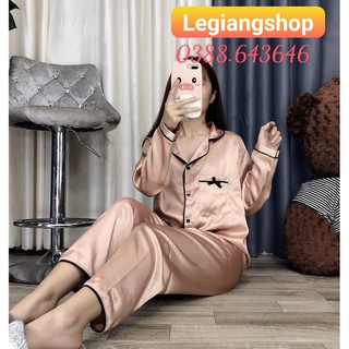Đồ bộ mặc nhà pijama phi lụa nơ