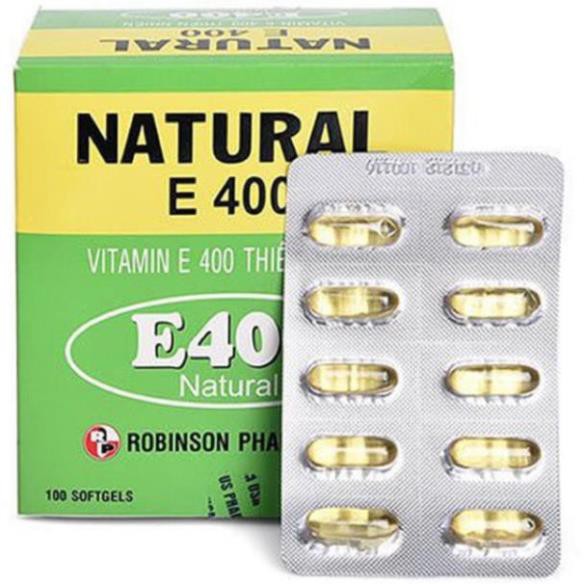 Chống oxi hóa, giảm lão hóa , làm đẹp da NATURAL E_Robinson Pharma USA Hộp 100 viên