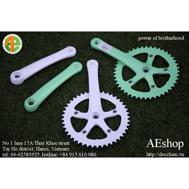 bộ đĩa trước xe đạp Fixed Gear 44 răng đùi 17 cm nhiều màu nhôm sơn tĩnh điện