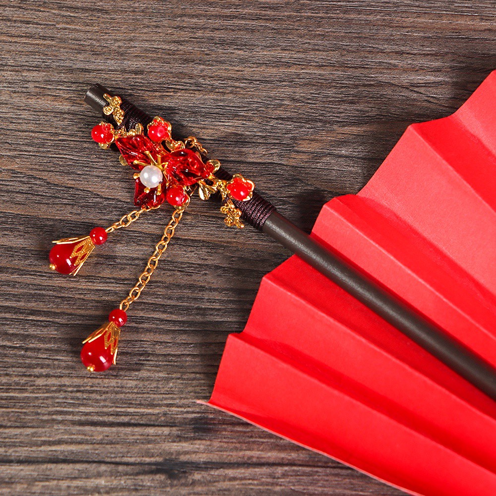 Trâm Cài Tóc Hình Hoa Trái Dứa Phối Tua Rua Thời Trang Cho Nữ