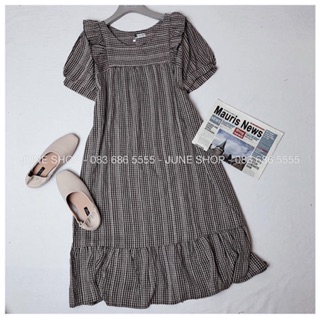 Đầm kẻ maxi thêu cao cấp cực đẹp 2 màu
