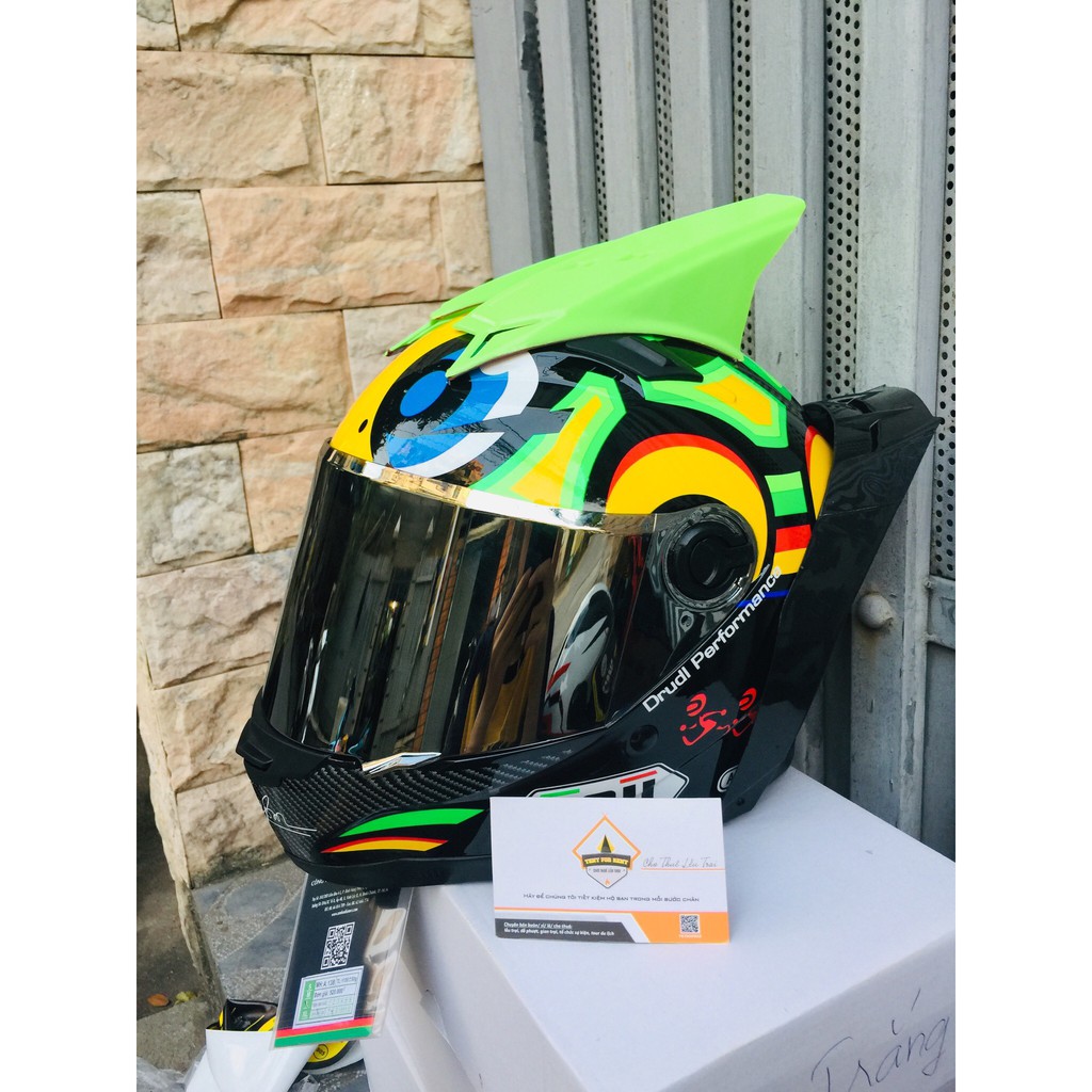 Mũ fullface agu rùa + sừng rùa