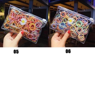 MXKJING   Túi 100 Dây Thun Buộc Tóc Dễ Thương Cho Bé
