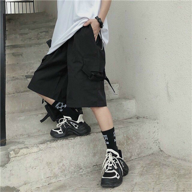 Quần short Lửng Kaki Túi Hộp Nam Nữ Unisex Dây Khoá Túi Siêu Phẩm Mới Cực Chất