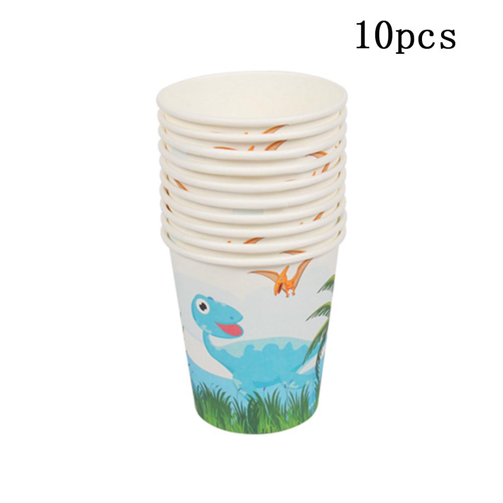 Set 10 Cốc Giấy Dùng Một Lần Họa Tiết Khủng Long Hoạt Hình Trang Trí Tiệc Sinh Nhật Cho Bé