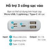 Sạc Dự Phòng Romoss Simple 10 Mini Siêu Nhỏ 10000Mah 3 Cổng Sạc Vào - Bh 1 Năm | Pin Dự Phòng Romoss Simple 10(Sense4)