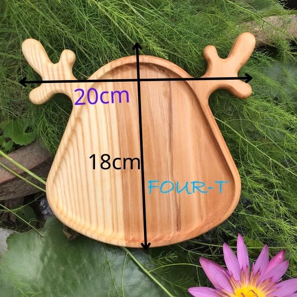 Khay Gỗ Decor Tuần Lốc Đựng Thức Ăn Thớt Gỗ Trang Trí Nguyên Khối Để Bánh Trà Noel Đẹp Dai Bền, Four-T Shop