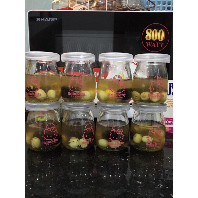 Bộ 12 hũ thủy tinh làm sữa chua in hình | BigBuy360 - bigbuy360.vn