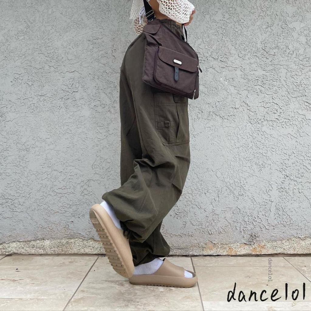 Quần Ống Rộng Rút Dây Màu Trơn dance1o1