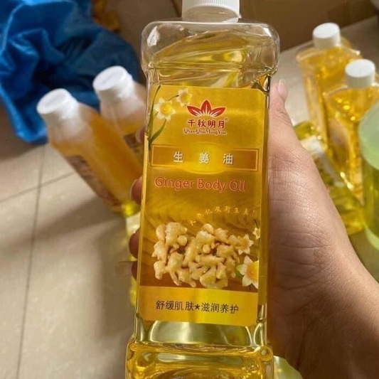 (Rẻ Nhất Shopee) Tinh Dầu Massage Body, Dầu Gừng, Lavender, Hoa Hồng Thơm Dịu Nhẹ, Trơn Tay