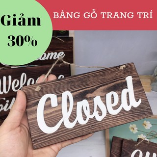 Bảng Gỗ OPEN - CLOSED( cao cấp) - Treo cửa 2 mặt