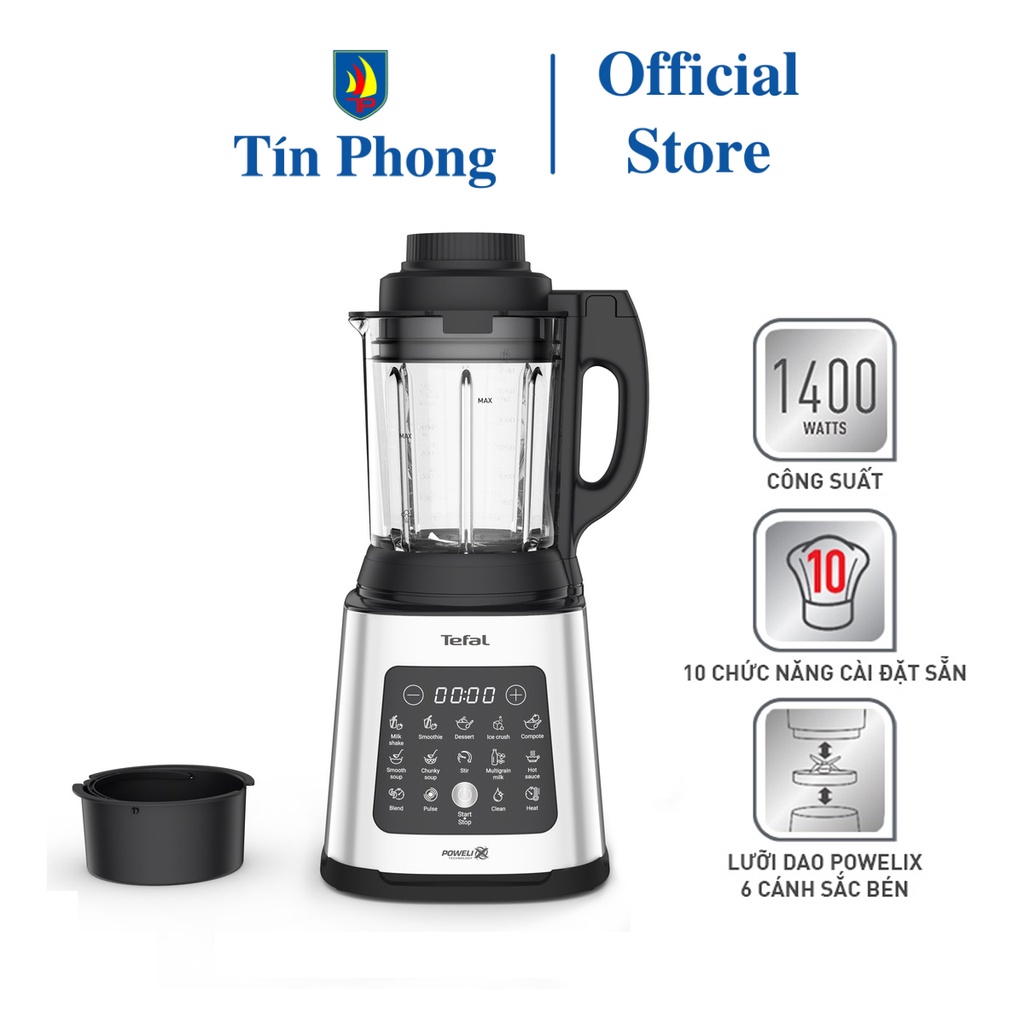 Máy làm sữa hạt sinh tố Tefal BL83SD66 1400W - Dung tích bình chứa 1.75 Lít - Hàng chính hãng - Bảo hành 24 tháng