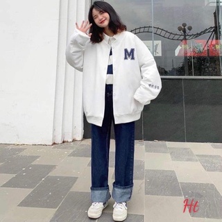 Áo bomber nỉ M  in tay Hs