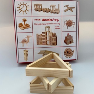 Bộ Xếp Hình 100 Thanh  Wooden Toys