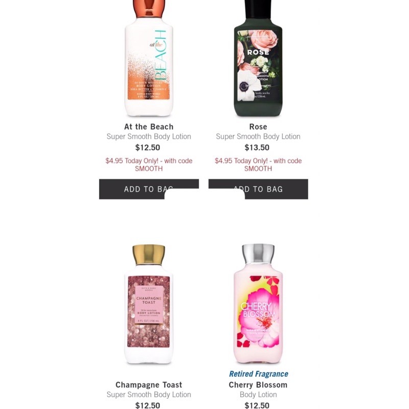 [BILL US] Dưỡng Thể Bath &amp; Body Works