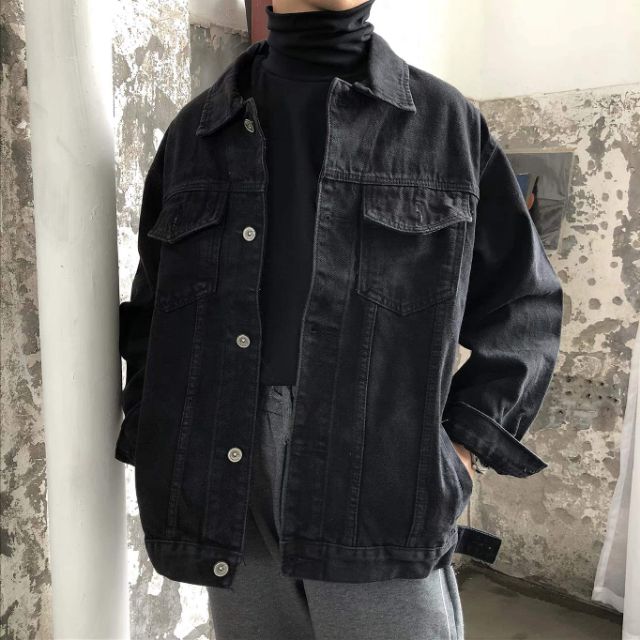 Áo khoác jean đen denim  jacket form Unisex