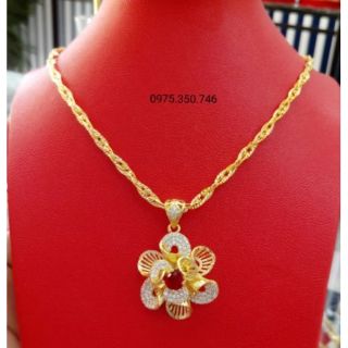 Dây chuyền nữ mặt hoa đồng non mạ vàng cao cấp