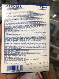 CAO DÁN SALONPAS ( bịch 10 miếng)