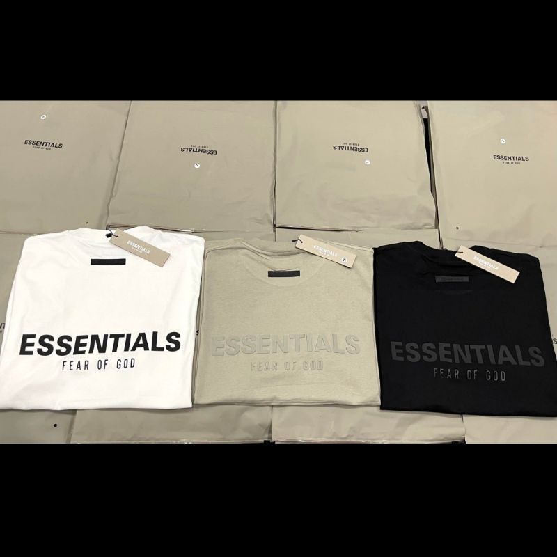 Áo thun cotton 100% essetials áo thun from rộng co giãn 4c in decan chữ nổi