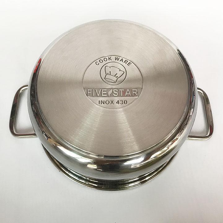 Nồi inox 3 đáy sanwich bếp từ Fivestar Standard 16cm18cm/20cm/24cm Nắp Inox.