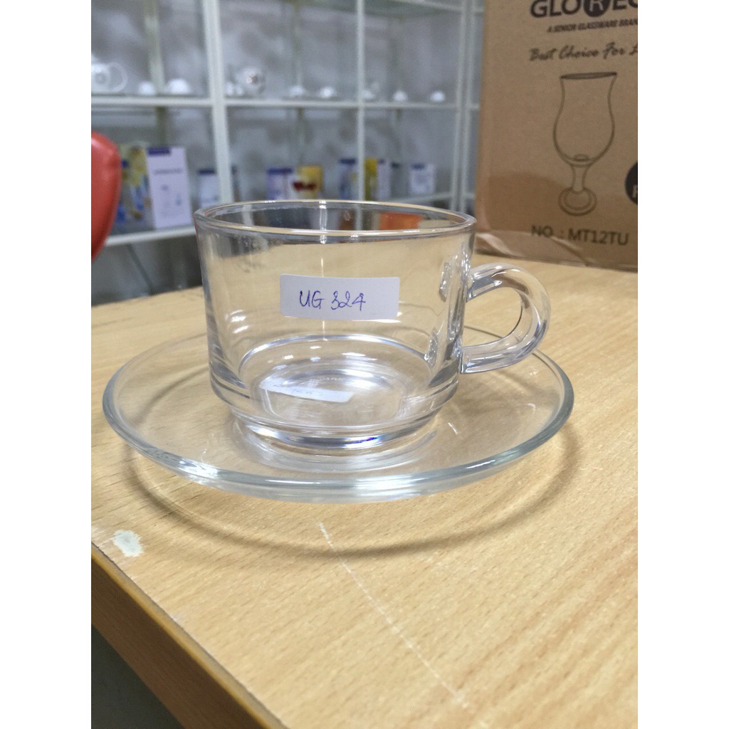 [Sỉ] Bộ 6 tách cốc ly thủy tinh thái lan uống trà nóng cafe đẹp cao cấp thái lan UG324-200ml