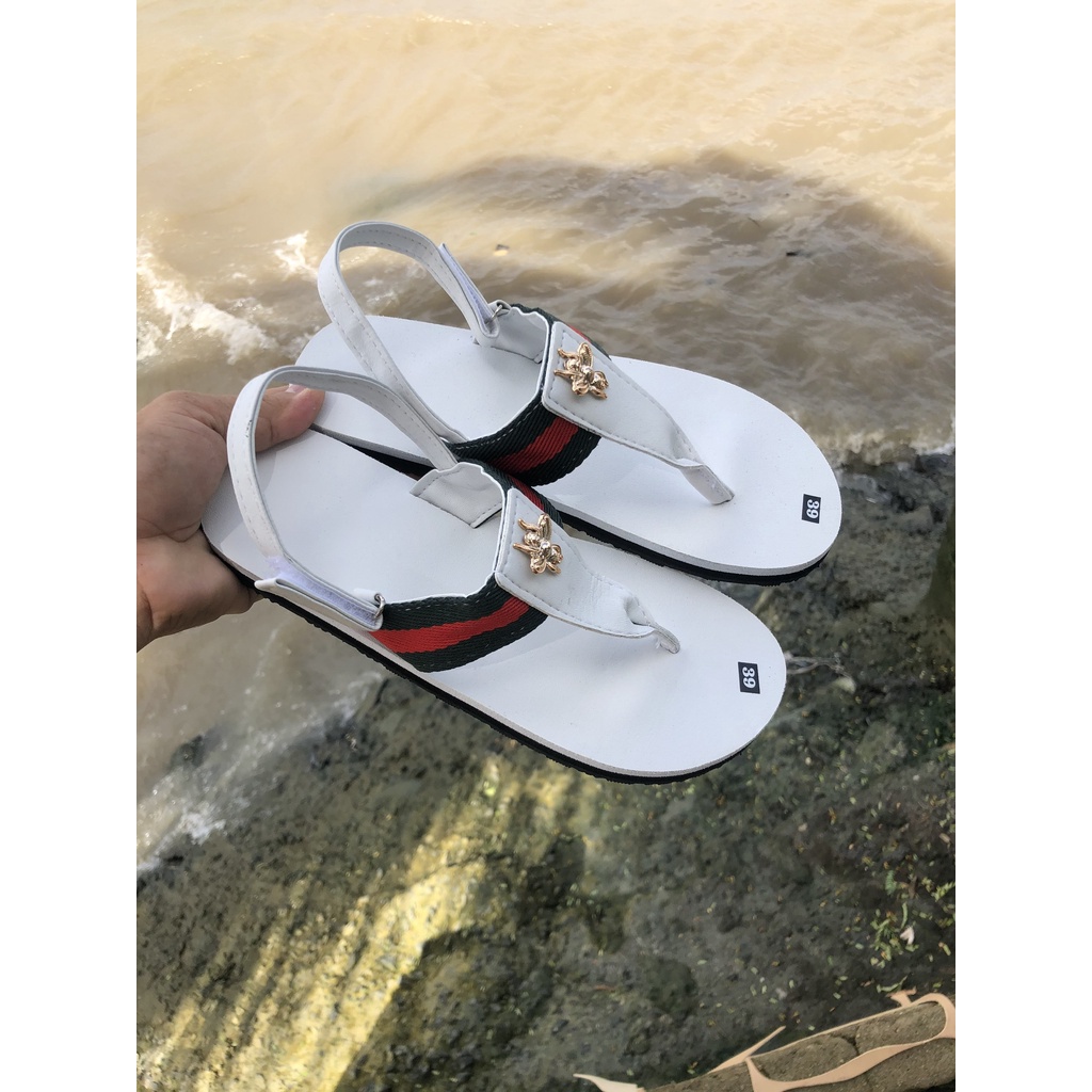 sandal đồng nai xăng đan nữ ( đế trắng quai trắng phối dù ) size từ 35 nữ đến 42 nữ