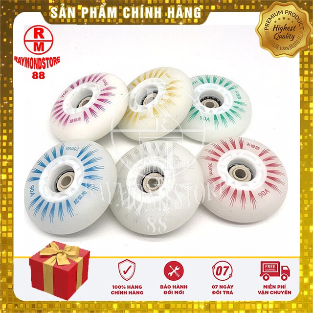 Bánh giày patin cao su, đèn LED 7 màu, tự phát sáng