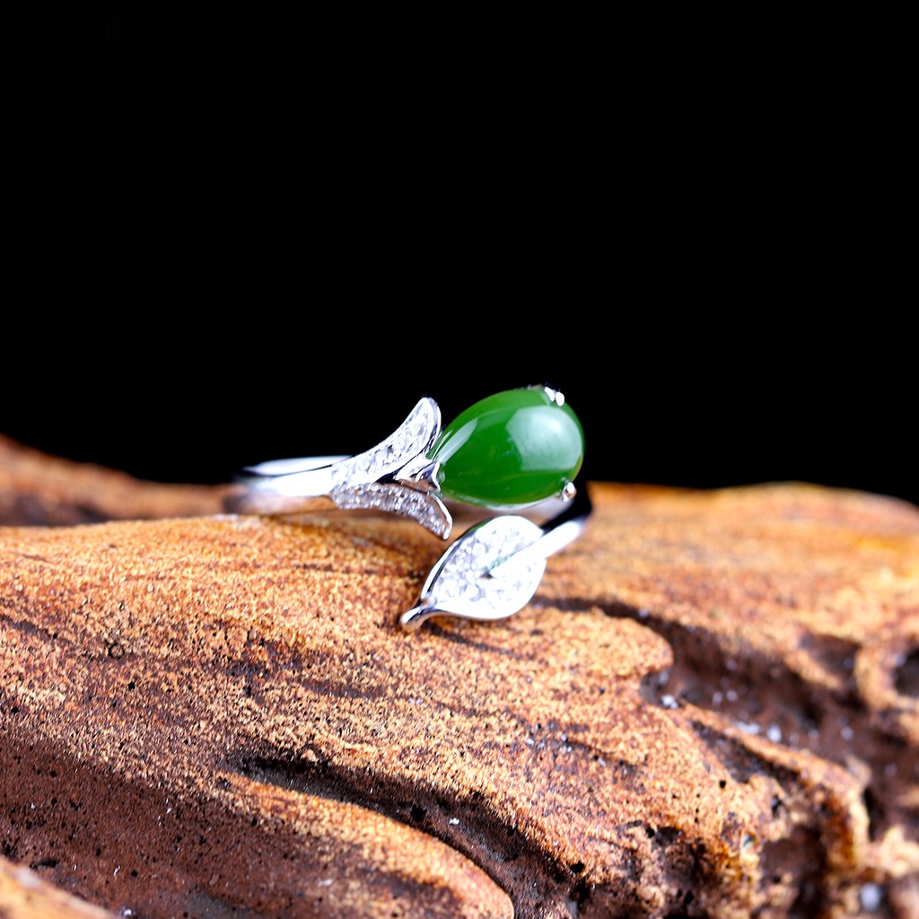 Nhẫn Bạc S925 Họa Tiết Lá Giọt Nước Thời Trang