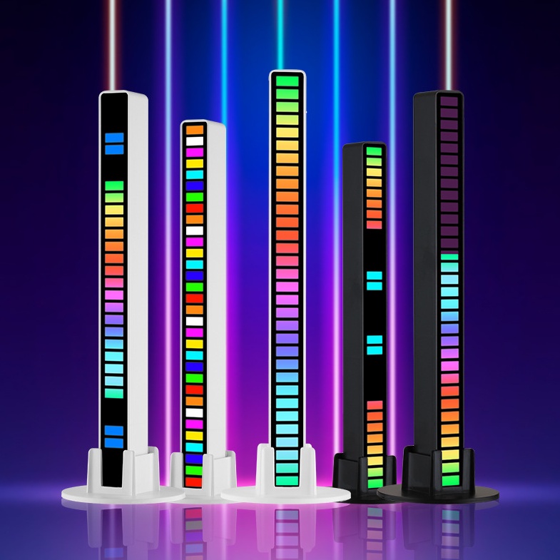 Đèn Led Rgb Điều Khiển Qua Giọng Nói Bằng Nhựa Cổng Usb Có Thể Điều Chỉnh Gắn Trong Xe Hơi, Để Bàn Máy Tính NO APP
