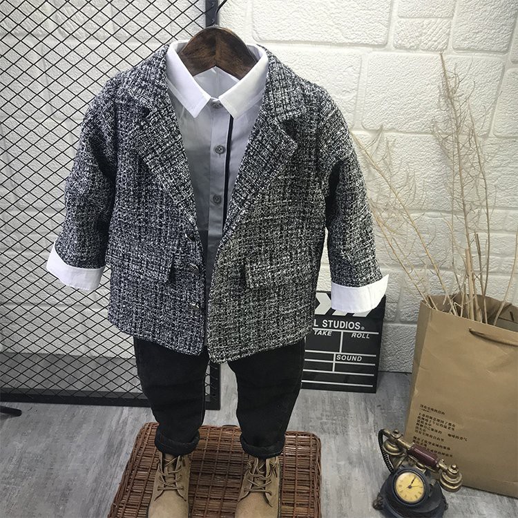 Áo Khoác Dạ Trẻ Em Hàn Quốc, Blazer Cho Bé Trai Từ 10 Đến 22Kg Mầm Shop