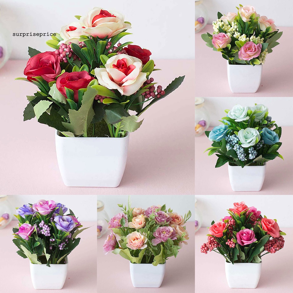 Chậu cây bonsai nhân tạo phong cách châu âu chân thực dùng trang trí bàn