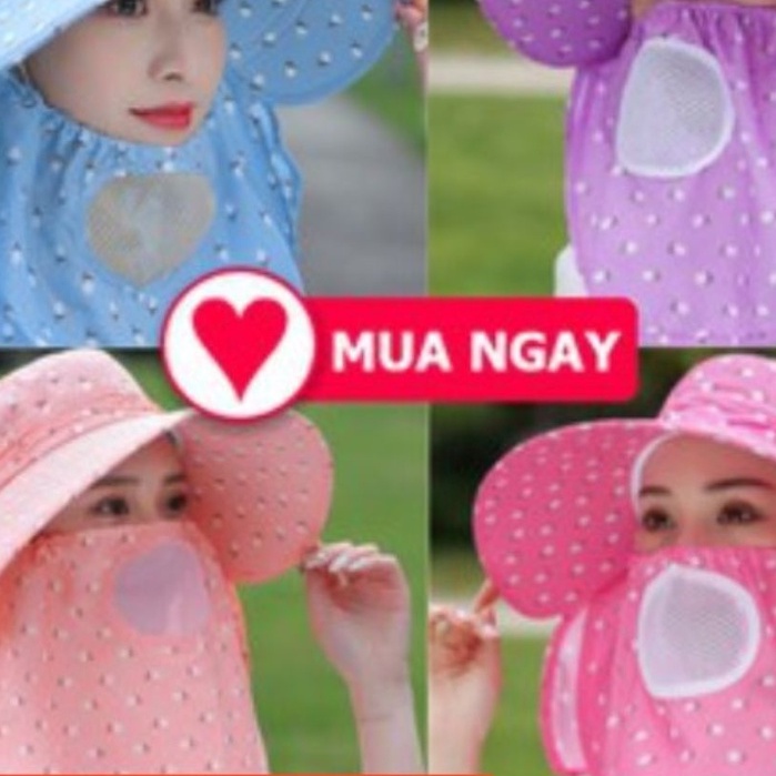 Mũ Chống Nắng Rộng Vành, Nón Chống Nắng Kèm Khẩu Trang Đa Năng GIADUNGHANOI39 (HÀNG LOẠI 1) G2