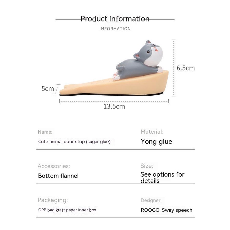 Miếng Chặn Cửa Chống Va Chạm Hình Động Vật Hoạt Hình Dễ Thương