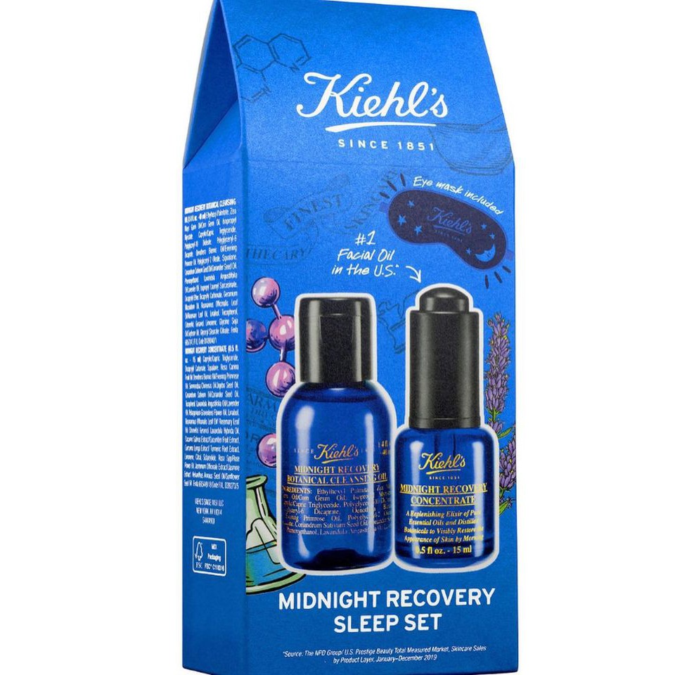 [KBSZ7000N giảm 7k] Bộ chăm sóc da ban đêm - Kiehls MIDNIGHT RECOVERY SLEEP SET