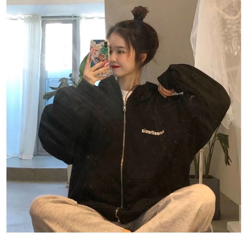 Áo Khoác Nỉ Có Mũ Anesthesia Ulzzang Unisex(Hàng Sẵn)