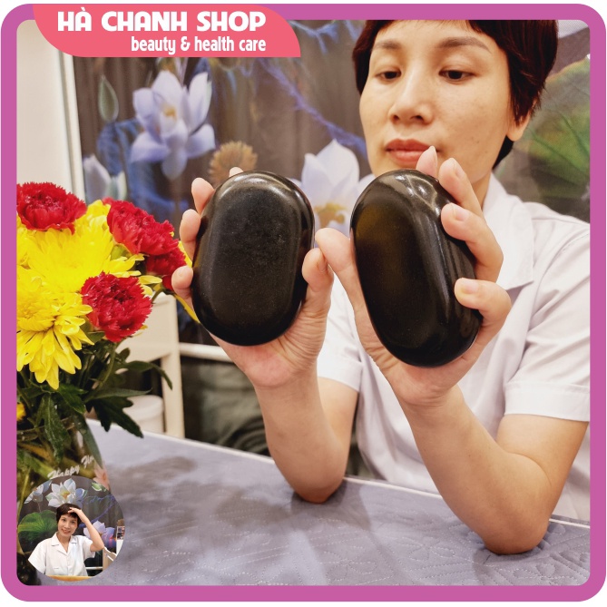 Đá Nóng Massage Body Hình Ô Van Cỡ Lớn Đá Núi Lửa Kích Thước 11.5 cm x 7.5 cm Dày 3cm Giữ Nhiệt Lâu Dài Hơn