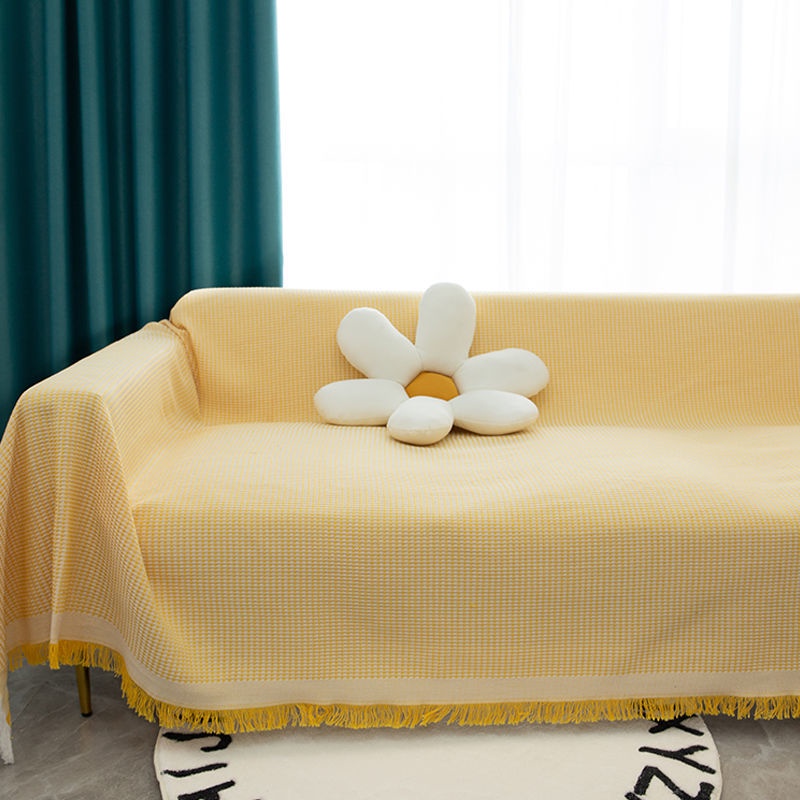 Vỏ Bọc Ghế Sofa Bằng Vải Cotton Màu Trơn Không Trượt