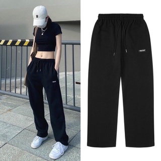 Quần dài, Quần Thun nam nữ ống suông chất da cá form unisex thêu chữ TRICH