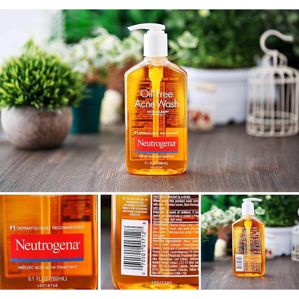 Sữa Rửa Mặt Neutrogena Oil Free Acne Wash (269ml)